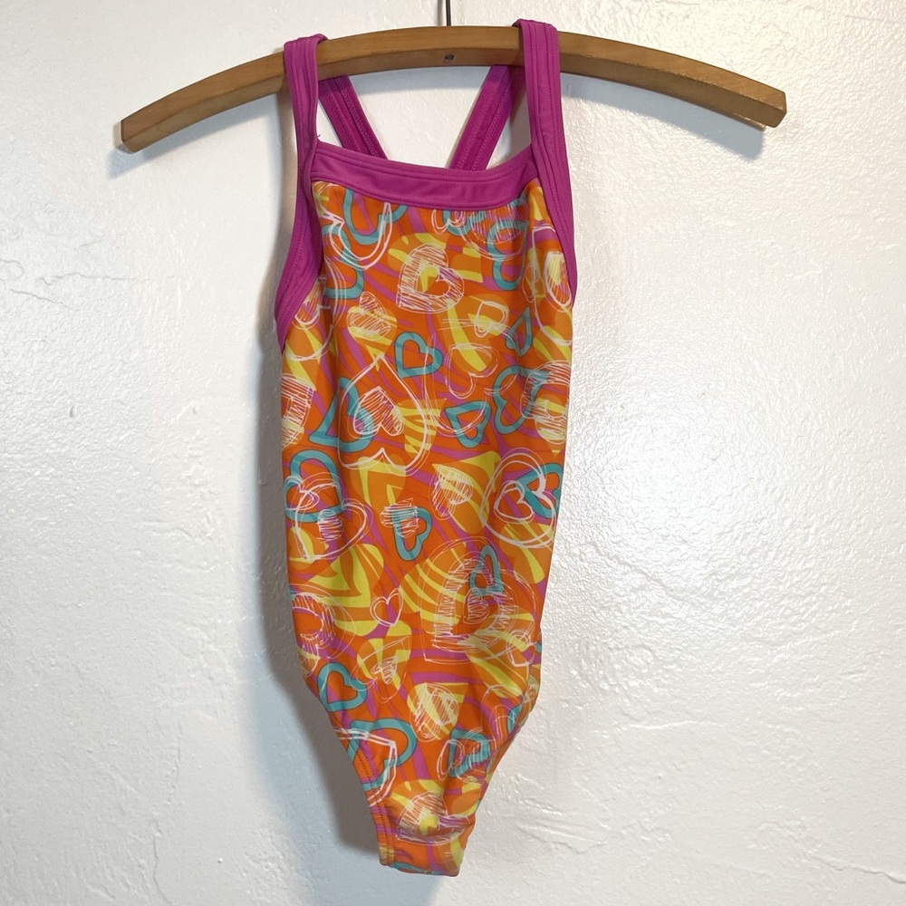 Speedo Heart Bathing Suit Girls 8